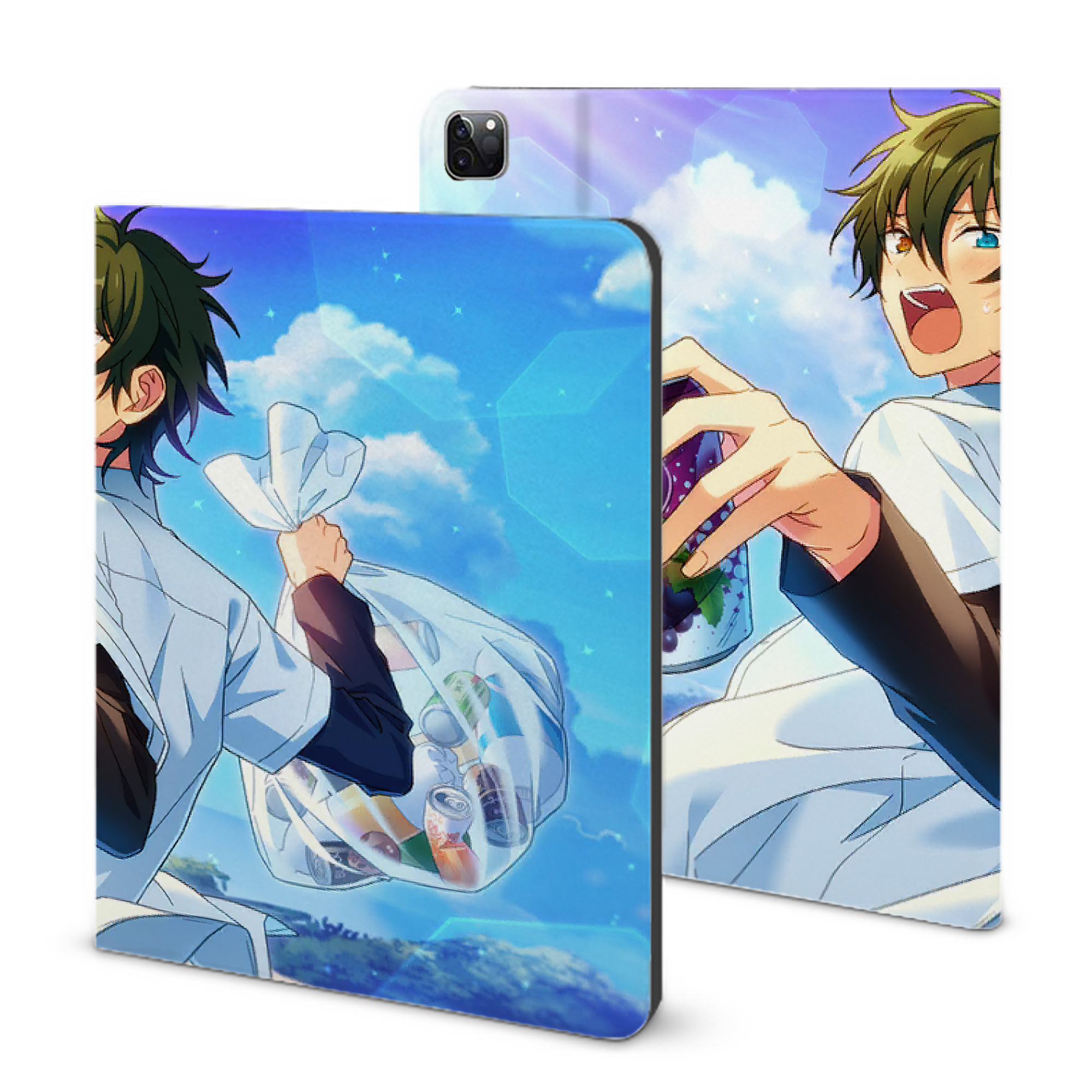 （画像用） あんさんぶるスターズ! Ensemble Stars IPad ケース ブック型 PUレザー TPU 耐衝撃 軽量 薄型 ペン収納なし 全面保護 IPad 各モデル対応